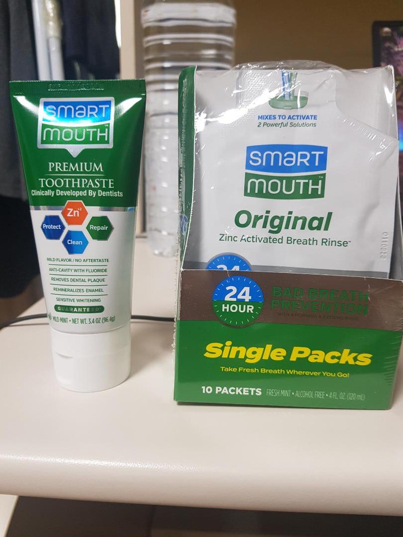 SmartMouth Premium Toothpaste & Original Activated Mouthwash Single Packs Travel Kit #1